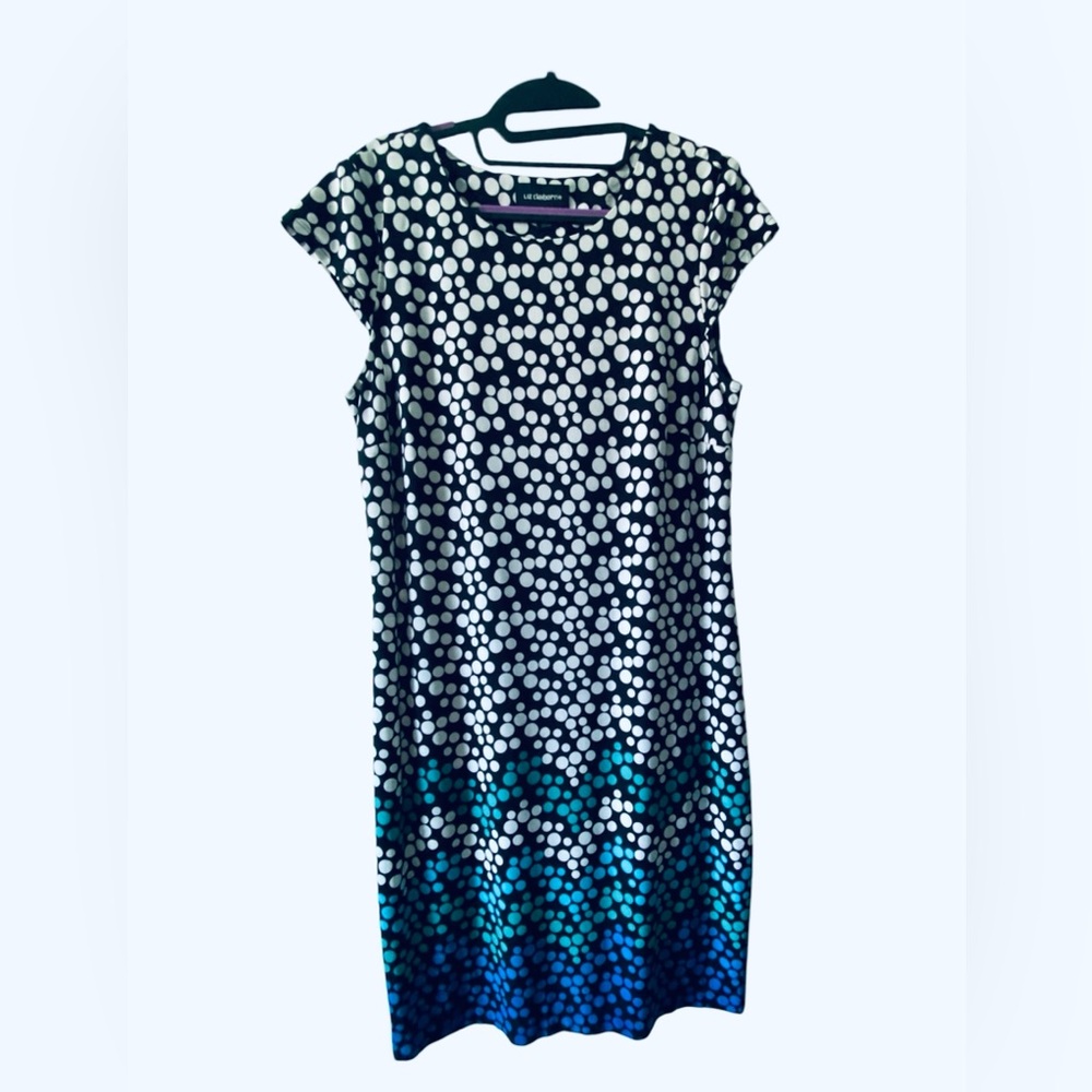 Liz Claiborne Polka Dot Blue and Black Dress